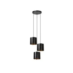 Lucide ALMELO Hanglamp-Zwart-3xE27-40W-Metaal