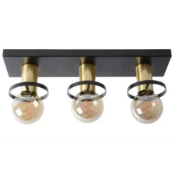 Lucide ANAKA - Plafonnière - 3xE27 - Zwart