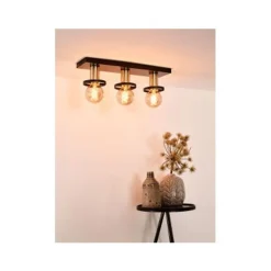 Lucide ANAKA - Plafonnière - 3xE27 - Zwart