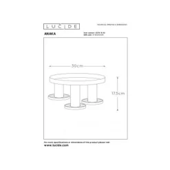 Lucide ANAKA - Plafonnière - Ø 30 cm - 3xE27 - Zwart