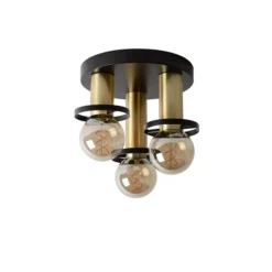 Lucide ANAKA - Plafonnière - Ø 30 cm - 3xE27 - Zwart