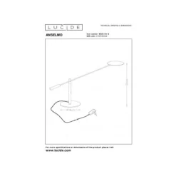 Lucide ANSELMO - Bureaulamp - Ø 25 cm - LED Dimb. - 1x9W 3000K - Mat chroom Lucide