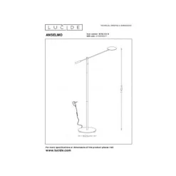 Lucide ANSELMO - Leeslamp - Ø 25 cm - LED Dimb. - 1x9W 3000K - Mat chroom Lucide