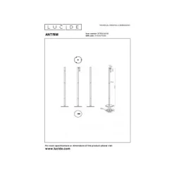 Lucide ANTRIM Leeslamp-Zwart-LED Dimb.-2,2W-2700K-4V-IP54