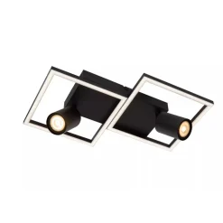 Lucide ARIANNE - Plafonnière - LED - 2xGeïntegreerde LED - 2xGU10 - Zwart