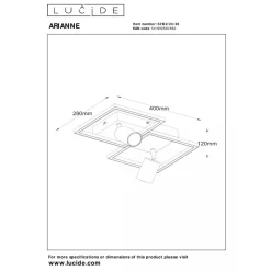 Lucide ARIANNE - Plafonnière - LED - 2xGeïntegreerde LED - 2xGU10 - Zwart