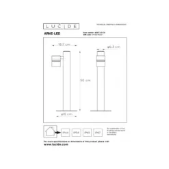 Lucide ARNE-LED - Sokkellamp Buiten - Ø 6,3 cm - LED - GU10 - 1x5W 2700K - IP44 - Zwart