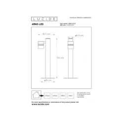 Lucide ARNE-LED - Sokkellamp Buiten - Ø 6,3 cm - LED - GU10 - 1x5W 2700K - IP44 - Mat chroom