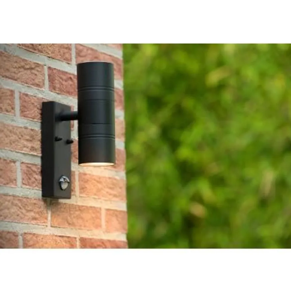 Lucide ARNE-LED - Wandspot Buiten - Ø 6,3 cm - LED - GU10 - 2x5W 2700K - IP44 - Zwart