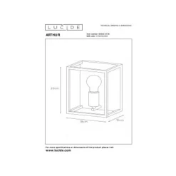 Lucide ARTHUR - Wandlamp - E27 - Zwart