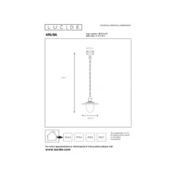 Lucide ARUBA - Hanglamp Buiten - Ø 25 cm - 1xE27 - IP44 - Roest bruin