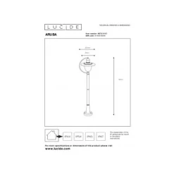 Lucide ARUBA - Lantaarnpaal Buiten - 1xE27 - IP44 - Roest bruin