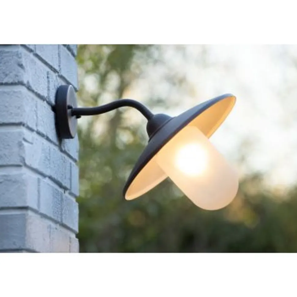 Lucide ARUBA - Wandlamp Buiten - Ø 30 cm - 1xE27 - IP44 - Roest bruin