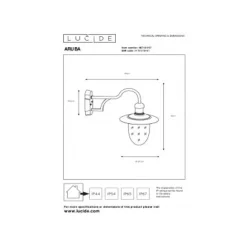 Lucide ARUBA - Wandlamp Buiten - Ø 25 cm - 1xE27 - IP44 - Roest bruin