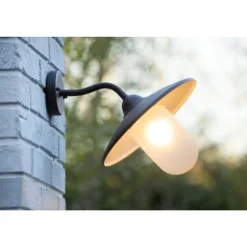 Lucide ARUBA - Wandlamp Buiten - Ø 30 cm - 1xE27 - IP44 - Roest bruin