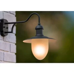 Lucide ARUBA - Wandlamp Buiten - Ø 25 cm - 1xE27 - IP44 - Zwart