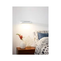 Lucide ATKIN - Bedlamp - LED - 1x5W 2700K - Met USB oplaadpunt - Wit