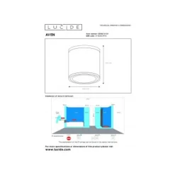 Lucide AVEN Plafondspot Rond Badkamer Gu10/50W Wit