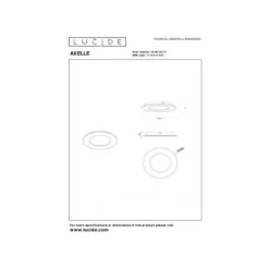 Lucide AXELLE Plafonnière-Wit-Ø39,6-LED Dimb.-24W-2700K
