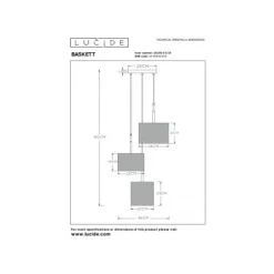 Lucide BASKETT Hanglamp 3xE27/40W Zwart/Hout