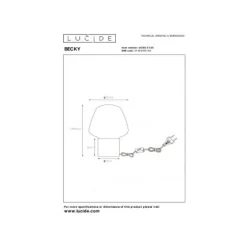 Lucide BECKY - Tafellamp - Ø 20 cm - 1xE27 - Fumé