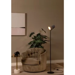 Lucide BENSEN Vloerlamp-Grijs-1xE27-40W-Vilt