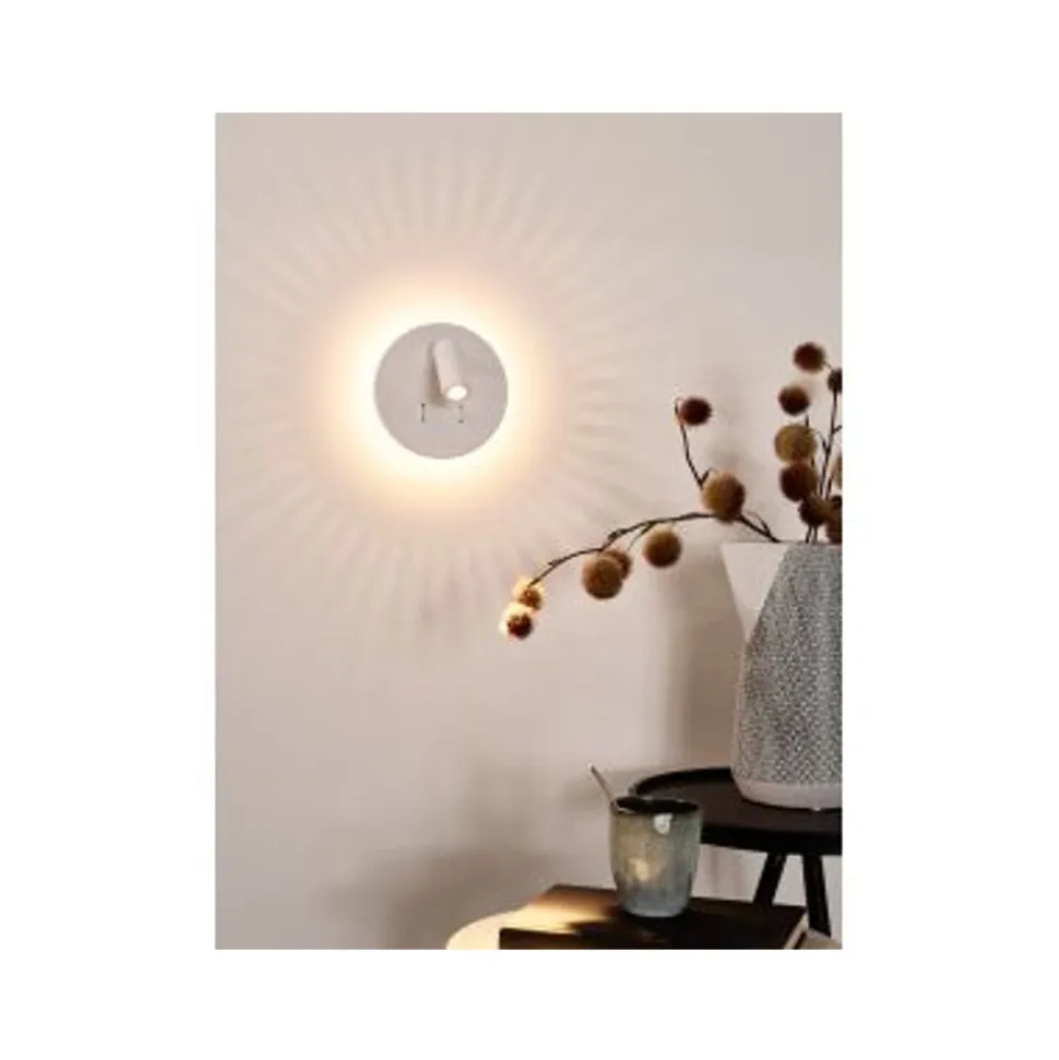 Lucide BENTJER - Wandlamp - Ø 14 cm - LED - 3000K - Wit