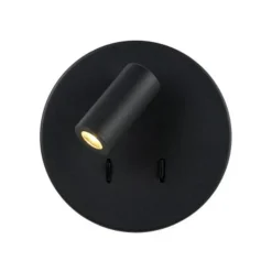 Lucide BENTJER - Wandlamp - Ø 14 cm - LED - 3000K - Zwart