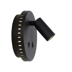 Lucide BENTJER - Wandlamp - Ø 14 cm - LED - 3000K - Zwart