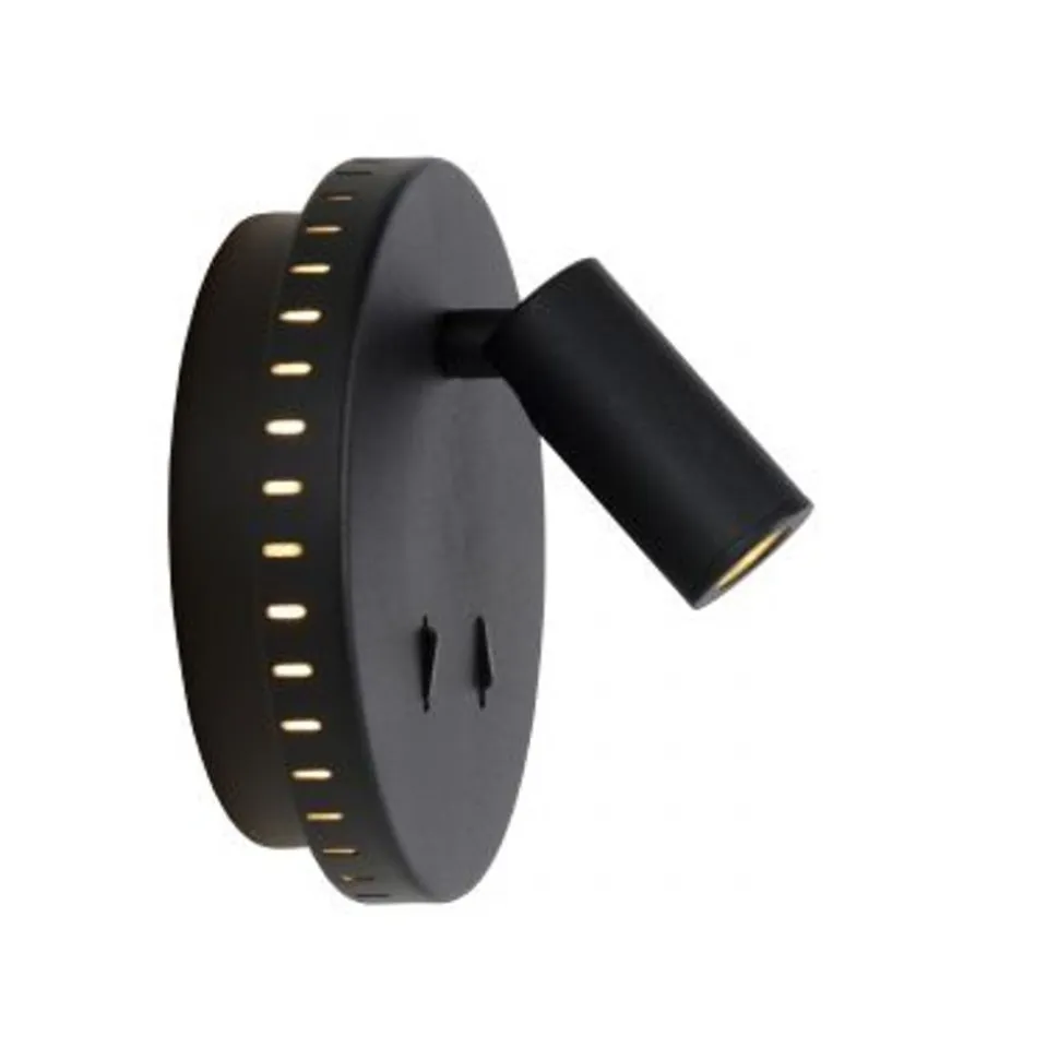 Lucide BENTJER - Wandlamp - Ø 14 cm - LED - 3000K - Zwart