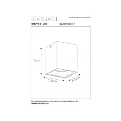 Lucide BENTOO-LED Spot GU10/5Wincl L8 W8 H11cm Wit