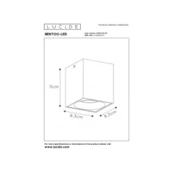 Lucide Bentoo-Led Spot Gu10/5Wincl L8 W8 H 09913/05/3