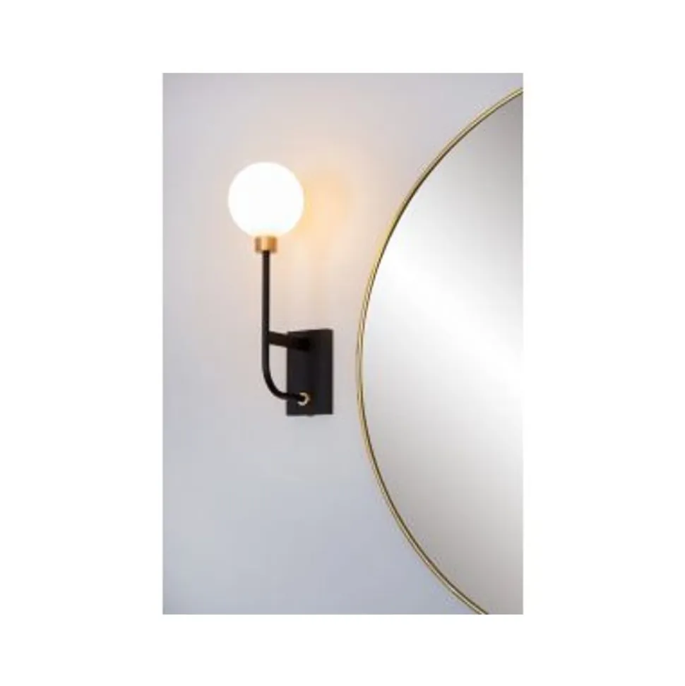 Lucide BEREND - Wandlamp Badkamer - 1xG9 - IP44 - Zwart
