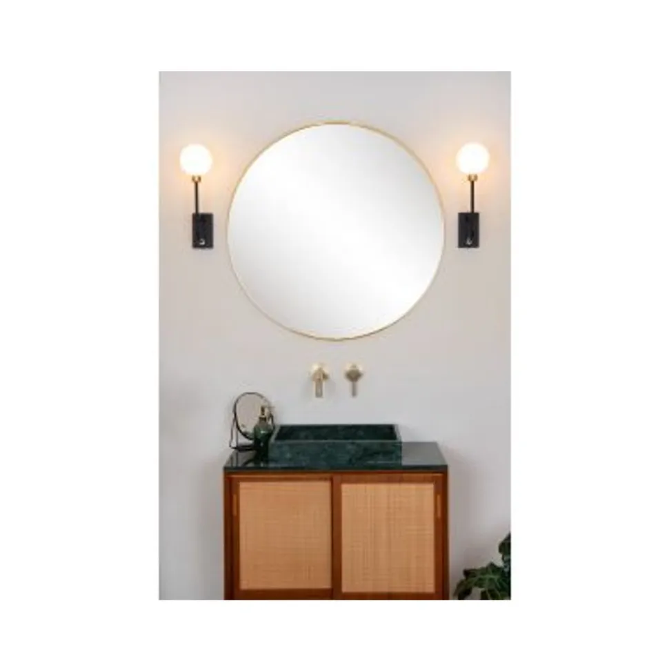Lucide BEREND - Wandlamp Badkamer - 1xG9 - IP44 - Zwart
