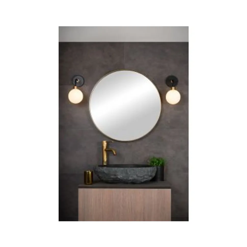 Lucide BEREND - Wandlamp Badkamer - 1xG9 - IP44 - Zwart