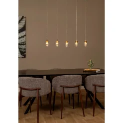 Lucide BERLIANE - Hanglamp - LED Dimb. - 5x4W 2700K - Met vervangbare LED-module - Transparant