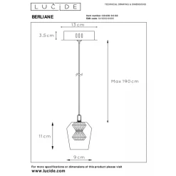 Lucide BERLIANE - Hanglamp - Ø 12 cm - LED Dimb. - 1x4W 2700K - Met vervangbare LED-module - Transparant