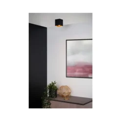 Lucide BIDO - Plafondspot - 1xGU10 - Zwart Lucide