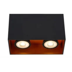 Lucide BIDO - Plafondspot - 2xGU10 - Zwart Lucide