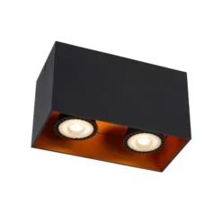 Lucide BIDO - Plafondspot - 2xGU10 - Zwart Lucide