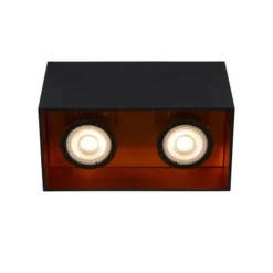 Lucide BIDO - Plafondspot - 2xGU10 - Zwart Lucide