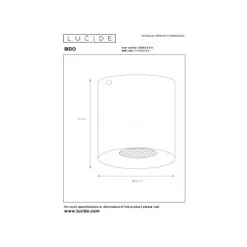 Lucide BIDO - Plafondspot - Ø 8 cm - 1xGU10 - Wit Lucide