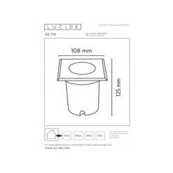Lucide BILTIN - Grondspot Buiten - 1xGU10 - IP67 - Zwart