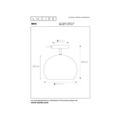 Lucide BINK - Plafonnière - Ø 25 cm - 1xE27 - Blauw