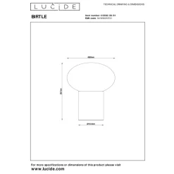 Lucide BIRTLE Tafellamp-Opaal-1xE27-40W-Glas