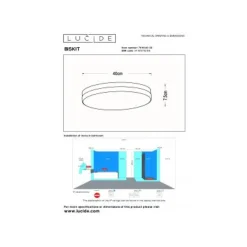 Lucide BISKIT Plafonnière Badk.-Zwart-Ø40-LED-36W-2700K