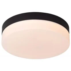 Lucide BISKIT Plafonnière Badk.-Zwart-Ø23-LED-12W-2700K