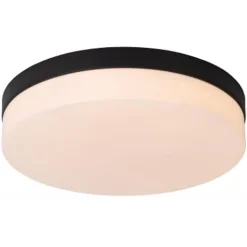 Lucide BISKIT Plafonnière Badk.-Zwart-Ø34,5-LED-24W-2700K