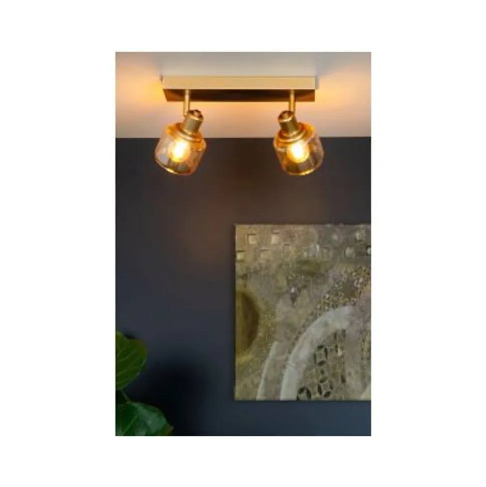 Lucide BJORN - Plafondspot - 2xE14 - Mat Goud / Messing