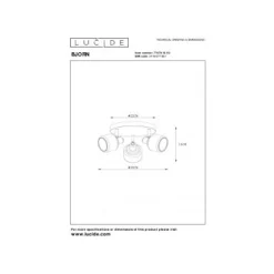 Lucide BJORN - Plafondspot - Ø 39 cm - 3xE14 - Mat Goud / Messing